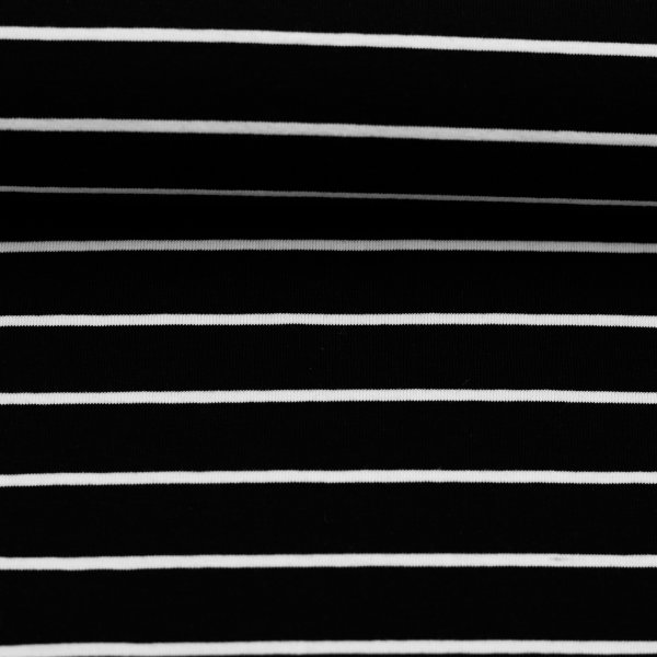 Baumwolljersey -Isa- Streifen - schwarz weiss